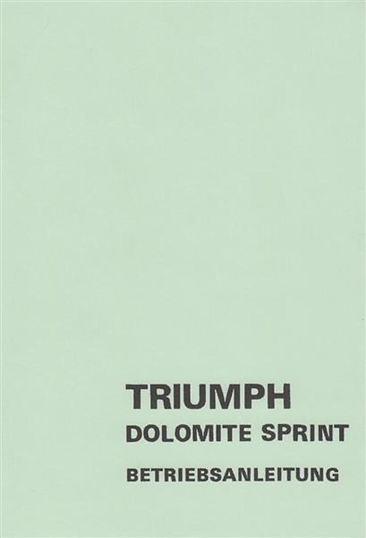 Triumph Dolomite Sprint, Betriebsanleitung, Buchcover