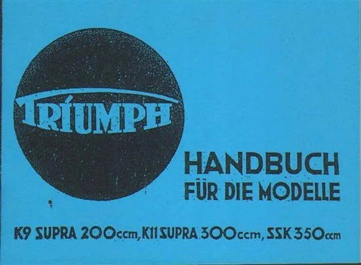 Triumph K9 Supra K11 Supra SSK Betriebsanleitung, Buchcover