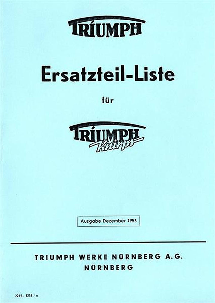 Triumph Knirps 50 Ersatzteilliste, Buchcover