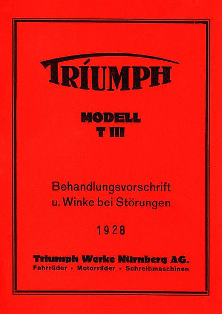 Triumph Modell T III Bedienungsanleitung, Buchcover