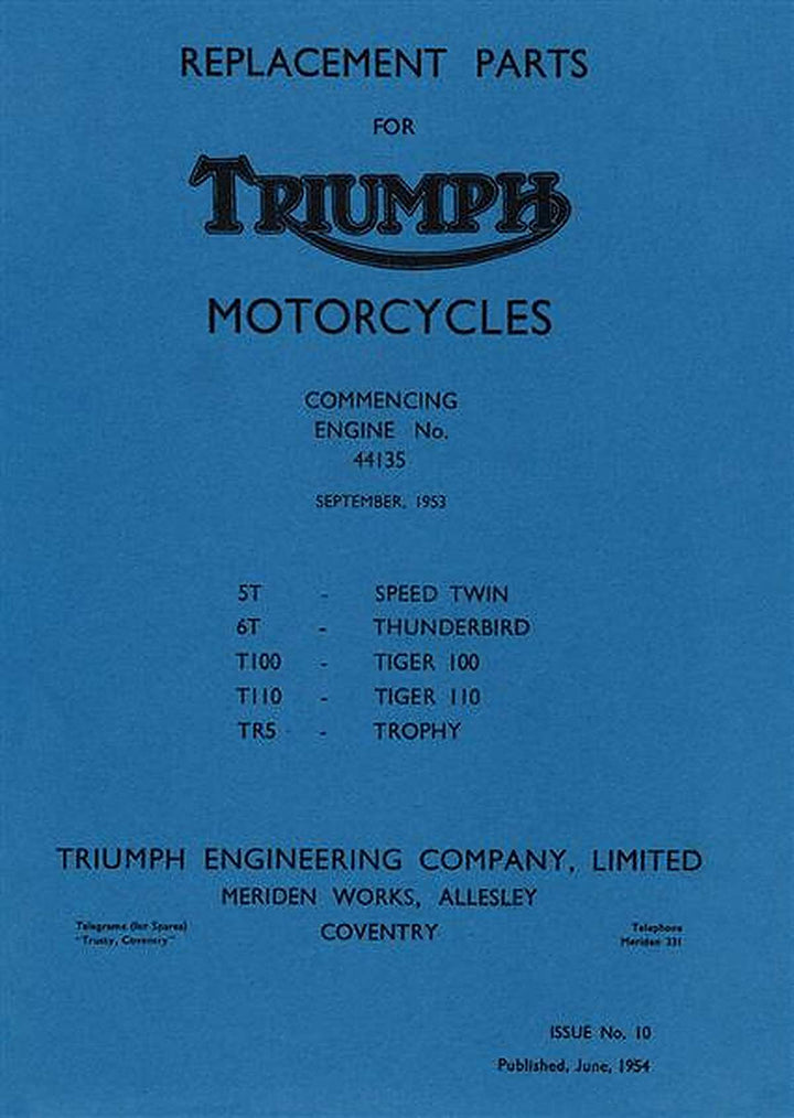 Triumph Motorcycles Spare Parts List, Buchcover