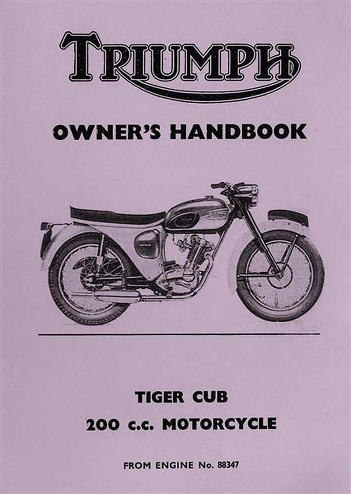 Triumph Tiger Cub Betriebsanleitung, Buchcover