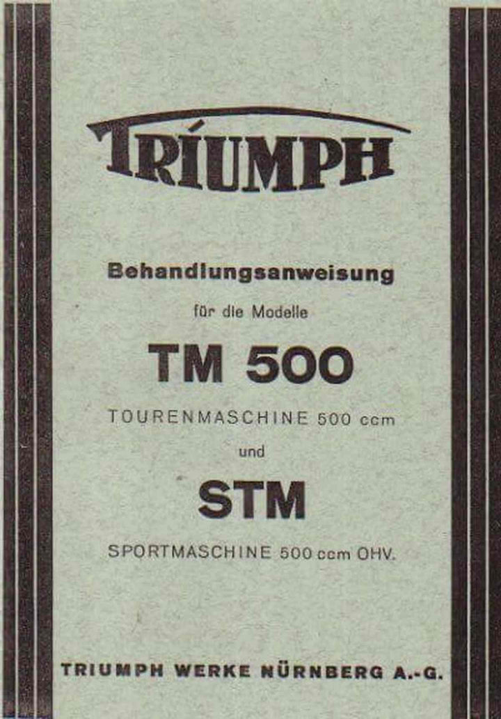 Triumph TM500 und STM500 Betriebsanleitung, Buchcover