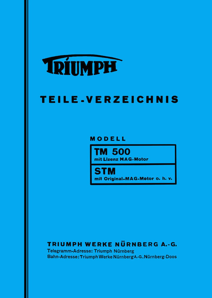 Triumph TM500 und STM Ersatzteilkatalog, Buchcover