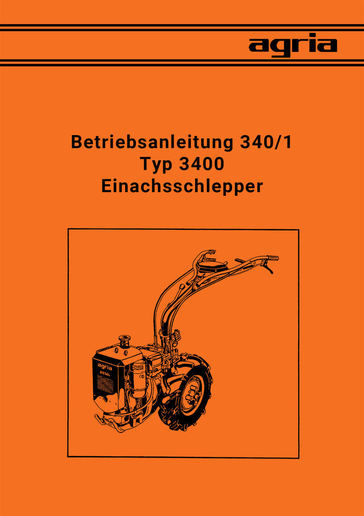 Agria 3400 Betriebsanleitung 340/1, Buchcover