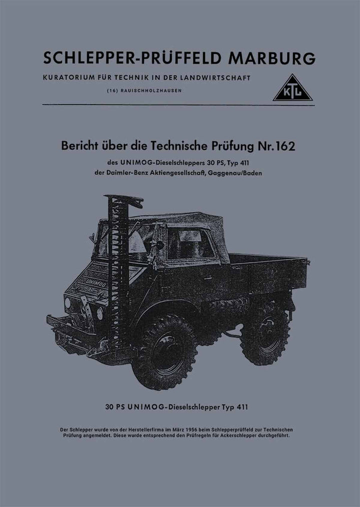 Unimog Typ 411 Prüfbericht, Buchcover