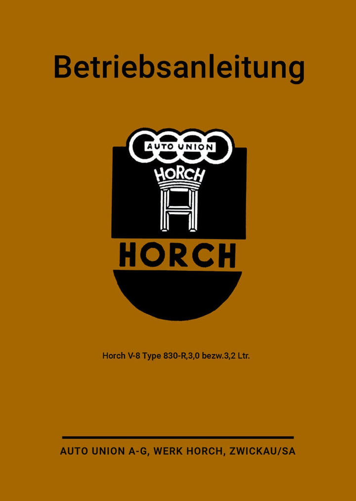 Horch V-8 Typ 830-R Betriebsanleitung, Buchcover