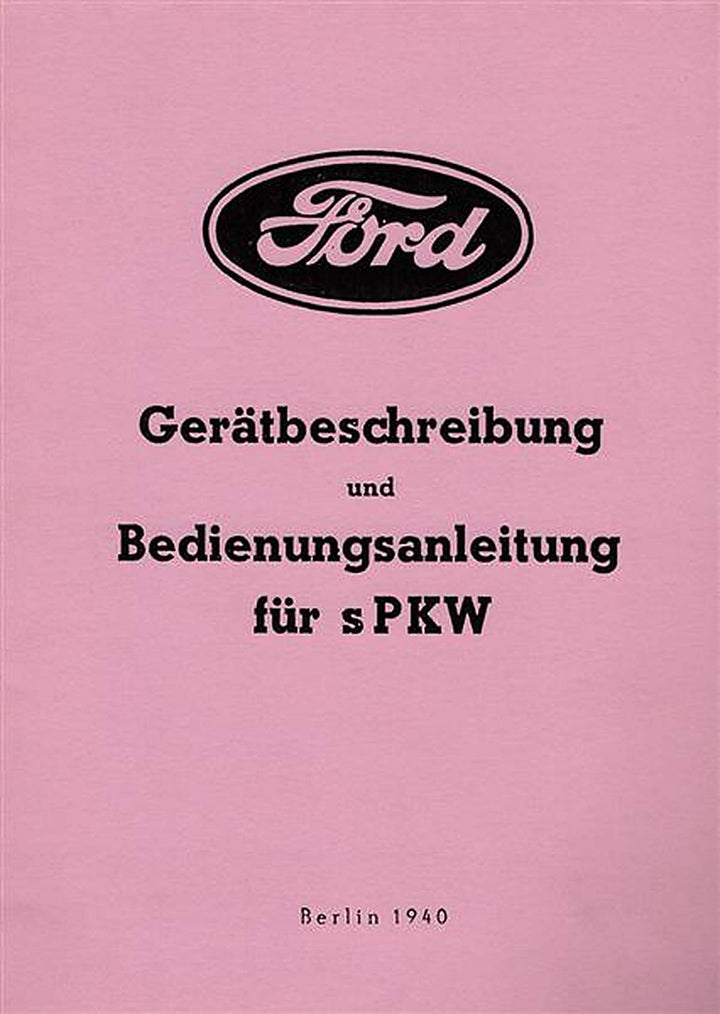 Ford V 8/ 3,6 ltr./ WH.-Modell Bedienungsanleitung, Buchcover