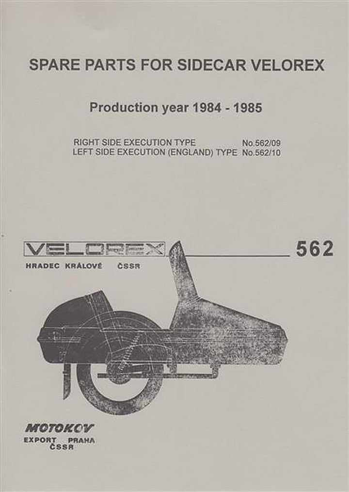 Velorex 562/09, 562/10, Spare parts, Buchcover