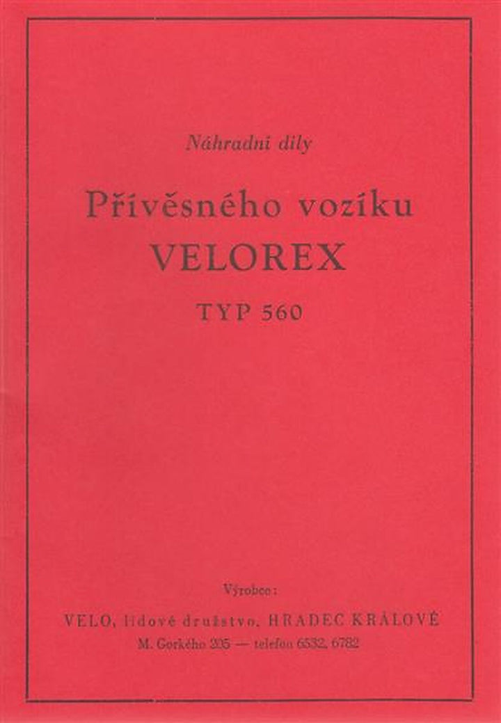 Velorex Typ 560, Ersatzteilkatalog, Buchcover
