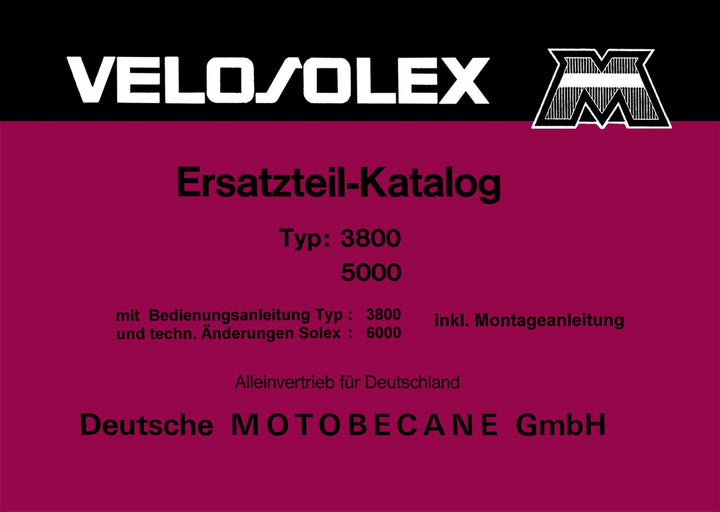 Velosolex 3800 5000 6000 Ersatzteilkatalog, Buchcover