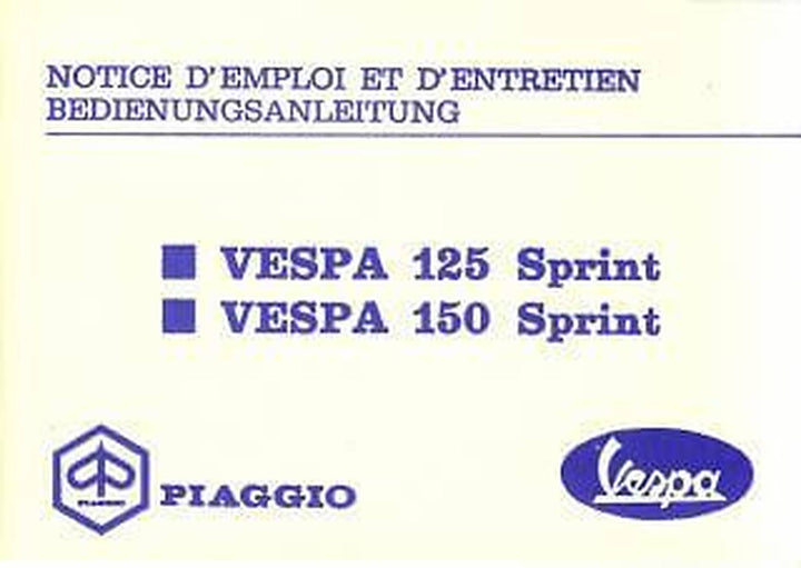 Vespa 125 und 150 Sprint, Sprint Veloce und GTR, Betriebsanleitung, Buchcover