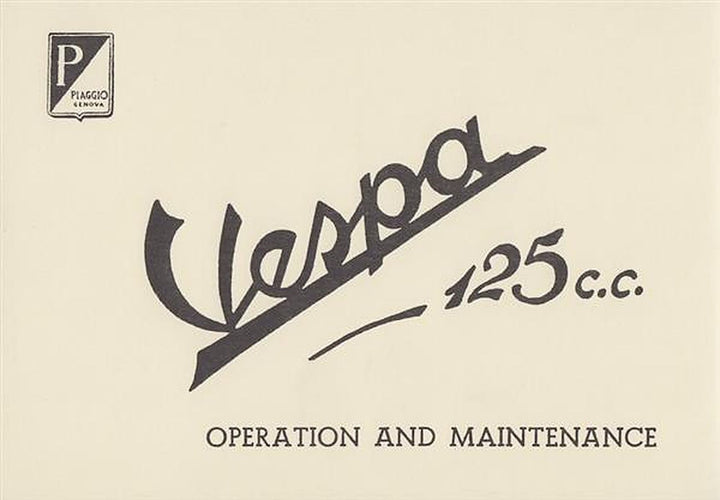 Vespa 125 ccm, Operation and Maintenance, Buchcover