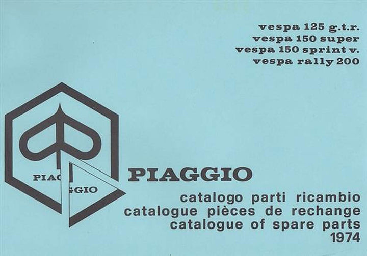 Piaggio Vespa 125, 150 und 200 Modelle, Catalogue of Spare Parts, Buchcover