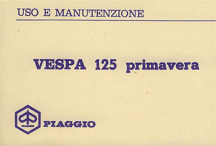 Vespa 125 Primavera Betriebsanleitung, Buchcover