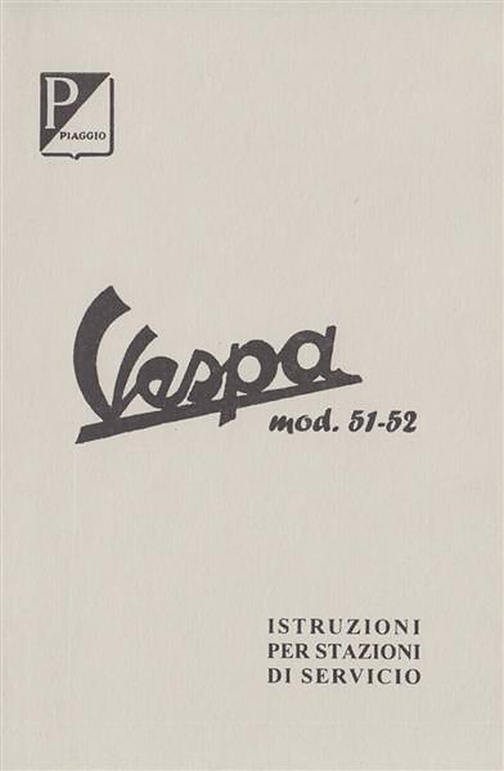 Vespa 125 V30-V33 (1950-52), Istruzioni di servizio, Buchcover