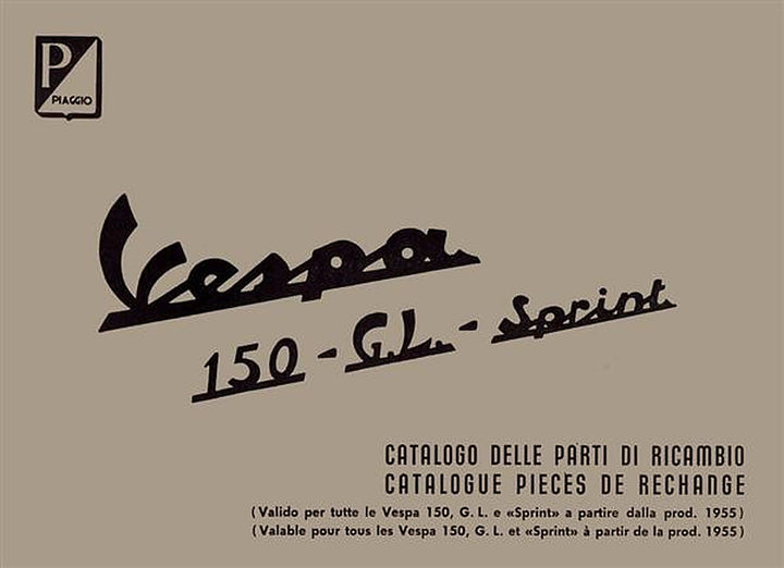 Vespa 150, GL und Sprint , Catalogo di ricambio, Buchcover