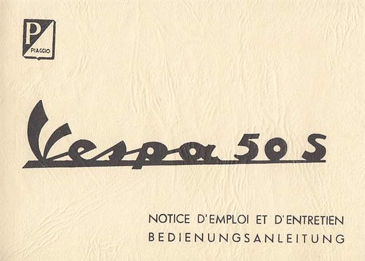 Piaggio Vespa 50 S, Bedienungsanleitung, Buchcover