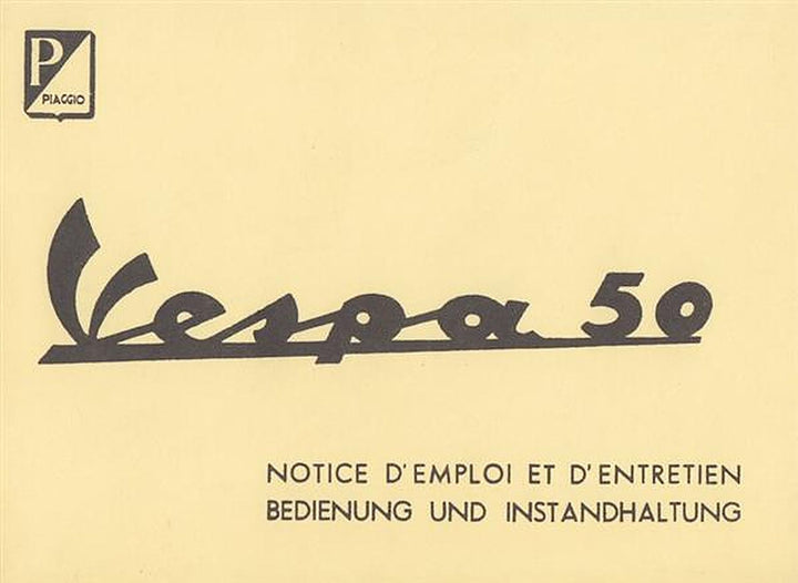 Piaggio Vespa 50 (V5A1), Bedienung und Instandhaltung, Buchcover
