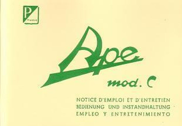 Vespa APE mod. C (Dreiradfahrzeug), Betriebsanleitung, Buchcover