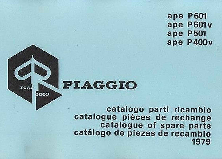 Vespa APE P 601, 601 v, P 501, 501 v, Ersatzteilkatalog, Buchcover