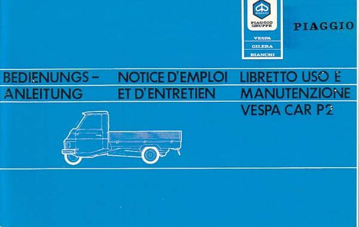 Piaggio Vespa Car P2 Betriebsanleitung, Buchcover