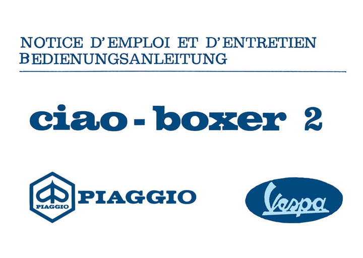 Piaggio Vespa Ciao und Boxer 2 Bedienungsanleitung, Buchcover