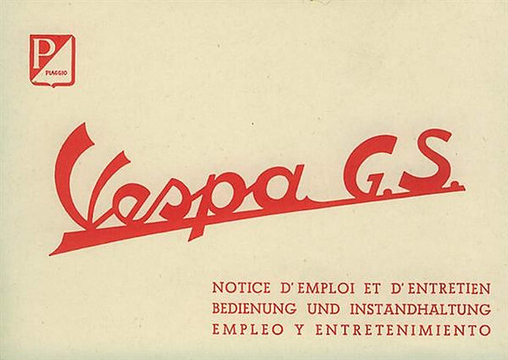 Vespa GS (VS 2 - 5 T) Betriebsanleitung, Fonctionnement, Buchcover