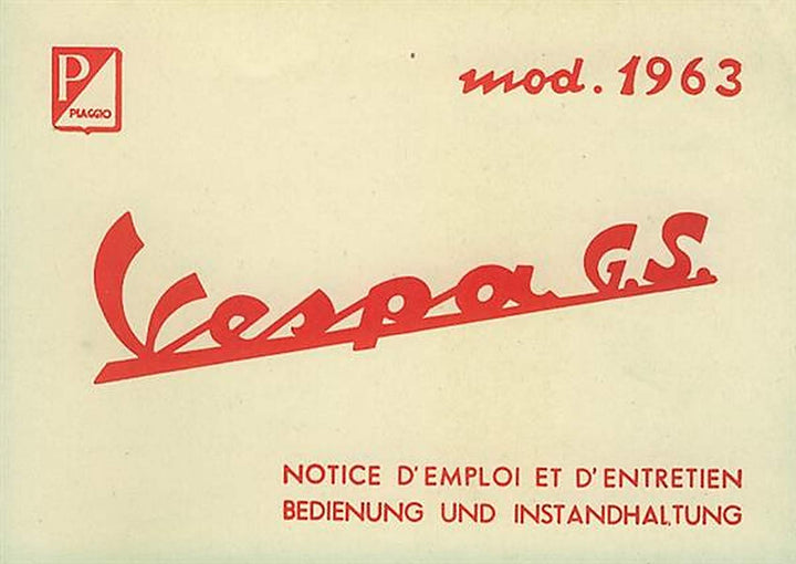 Vespa GS VSB 1 (1963) Betriebsanleitung, Buchcover