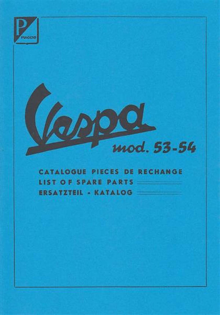 Piaggio Vespa Modell 1953-54, Ersatzteil-Katalog, Buchcover