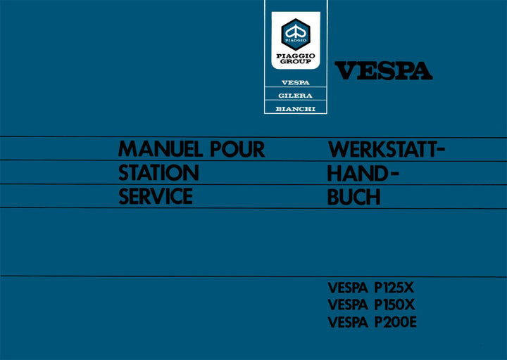 Vespa P 125 X, P 150 X, P 200 E Reparaturanleitung, Buchcover