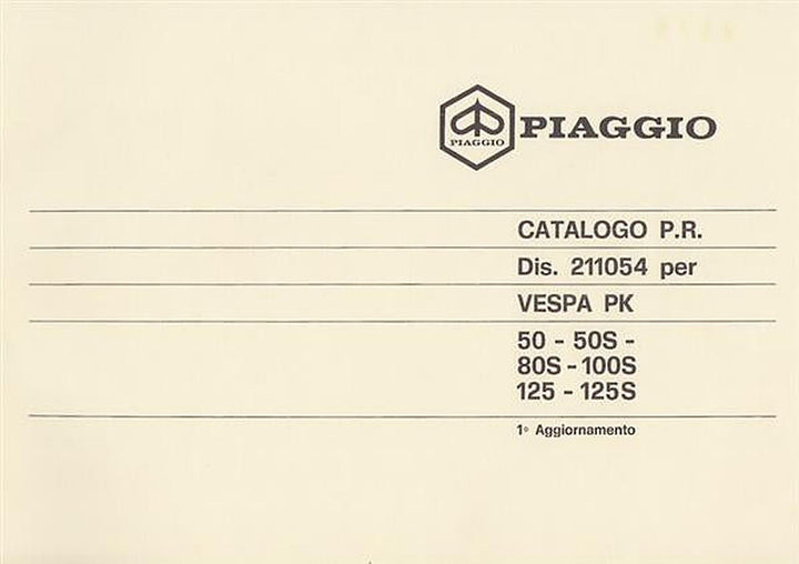 Piaggio Vespa PK 50, PK 50 S, PK 50 SS, PK 80 S, PK 100 S, 125, 125 S, Ersatzteilkatalog, Buchcover