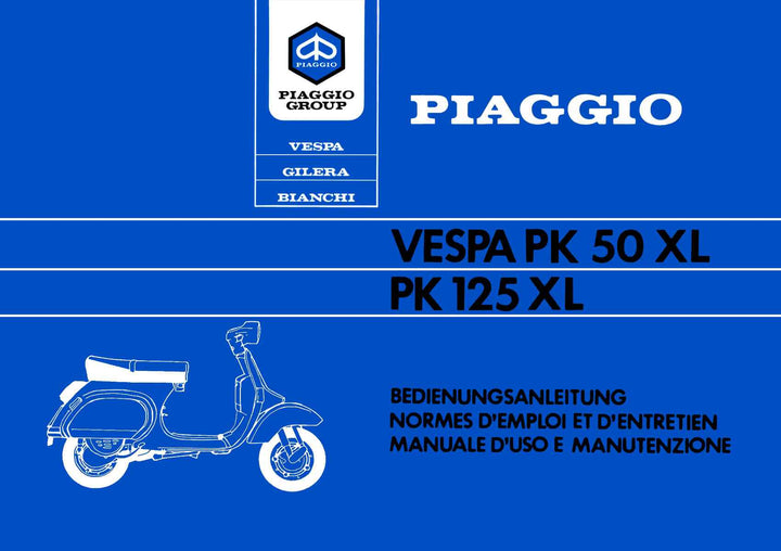 Piaggio Vespa PK 50 XL, PK 125 XL, Bedienungsanleitung, Buchcover
