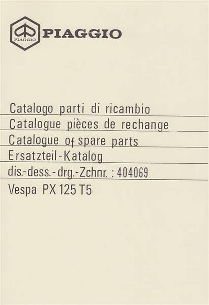 Piaggio Vespa PX 125 T 5, Ersatzteil-Katalog, Buchcover