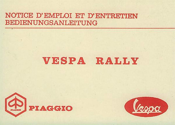 Vespa Rally 175 Betriebsanleitung, Buchcover