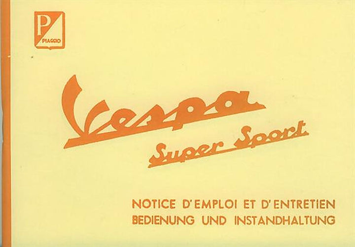 Vespa Super Sport, Betriebsanleitung, Buchcover