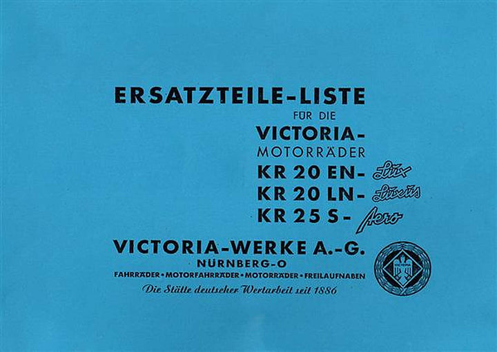 Victoria KR20 und KR25 Ersatzteilkatalog, Buchcover
