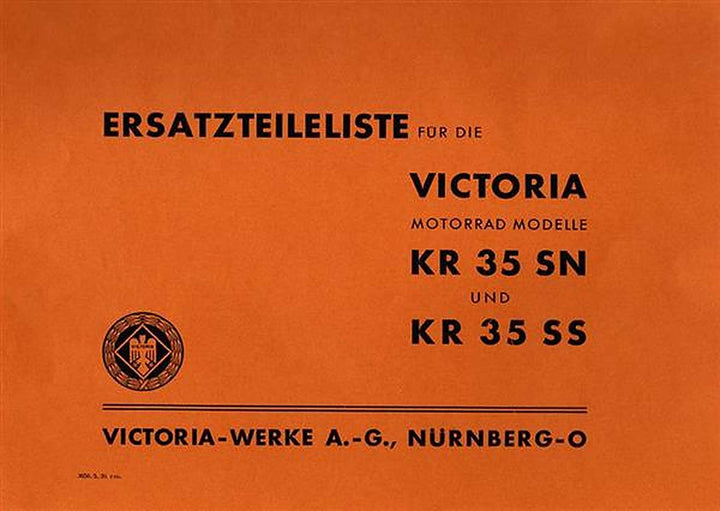 Victoria KR35SN und KR35SS Ersatzteilkatalog, Buchcover