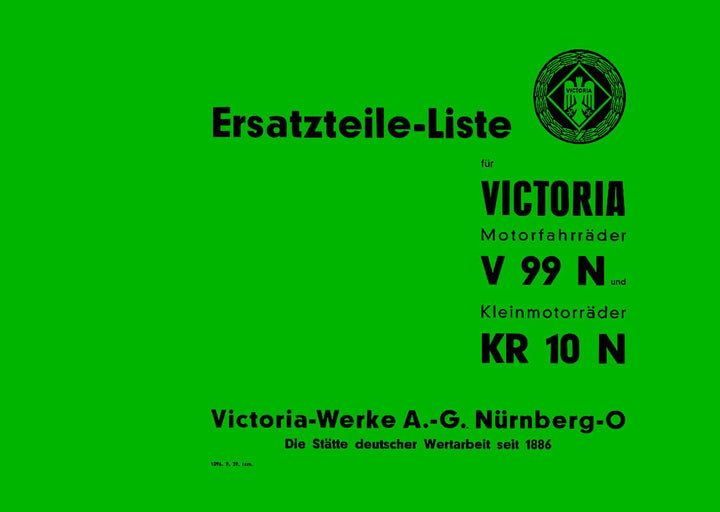 Victoria V99N und KR10N Ersatzteilkatalog, Buchcover