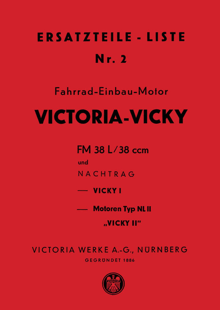 Victoria Vicky FM38 L und Vicky 2 NL2 Ersatzteilkatalog, Buchcover