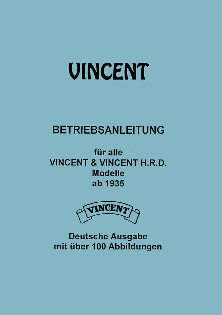 Vincent Serie B/C/D Modelle ab 1935 Betriebsanleitung, Buchcover