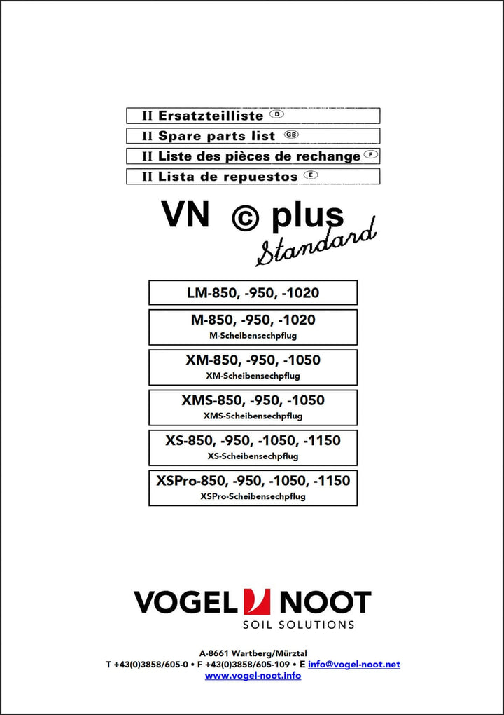 Vogel & Noot Euromat Permanit Plus Standard Ersatzteilliste