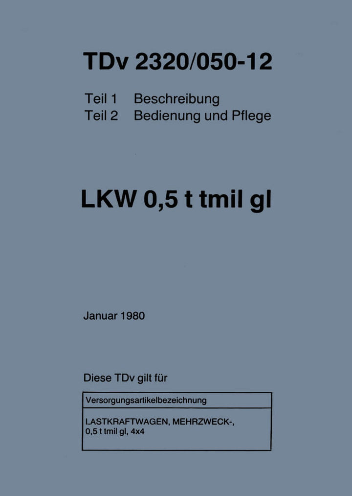 VW Iltis Betriebsanleitung, Buchcover