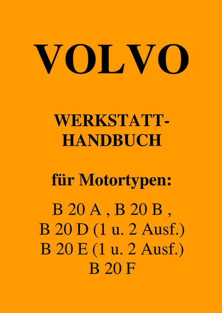 Volvo B20 Modelle Reparaturanleitung, Buchcover
