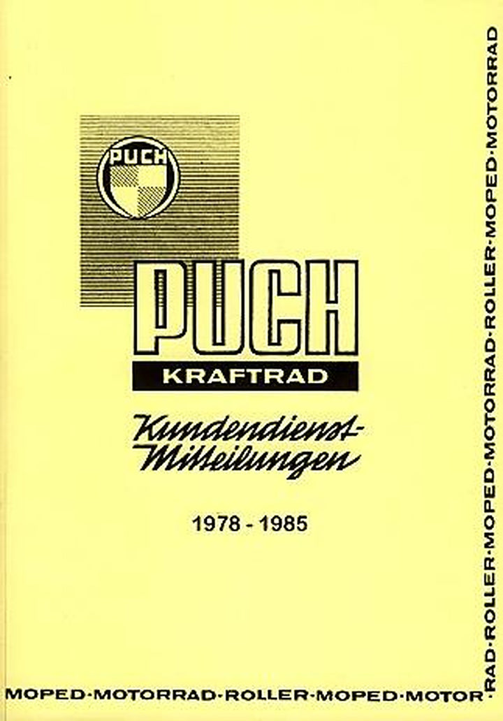 Puch Kundendienst-Mitteilungen für Werkstätten 1978-1985, Titelseite