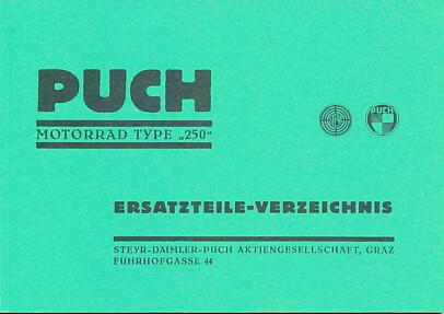 Puch 250 T, L, E, R, T3, S30, S31/2, SL, S4, Abweichende Teile für 200 L, 200 ADP, 200 S, 200 S4 und Heeresmaschinen, Ersatzteilkatalog, Titelseite
