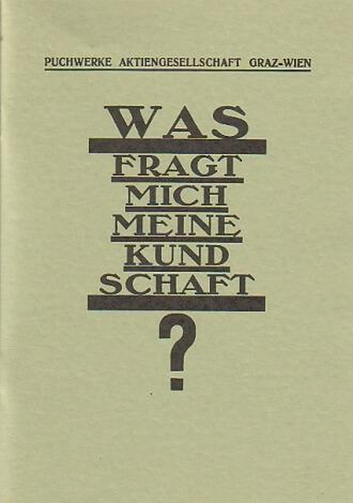 Puch "Was fragt mich meine Kundschaft?" Reprint von 1928, Titelseite