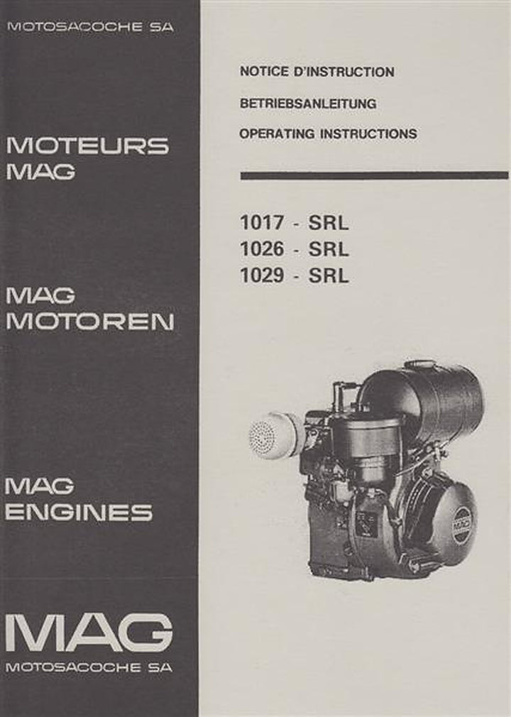MAG 1017-SRL, 1026-SRL, 1029-SRL  Betriebsanleitung, Titelseite