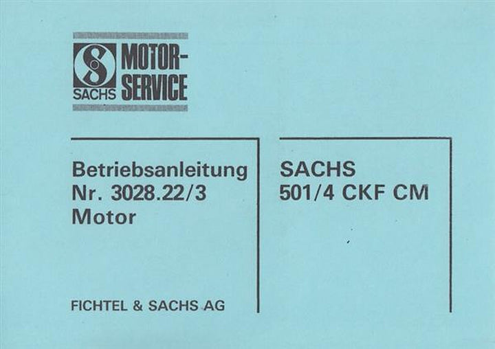 Sachs-Motor 501/4 CKF CM, Betriebsanleitung, Titelseite