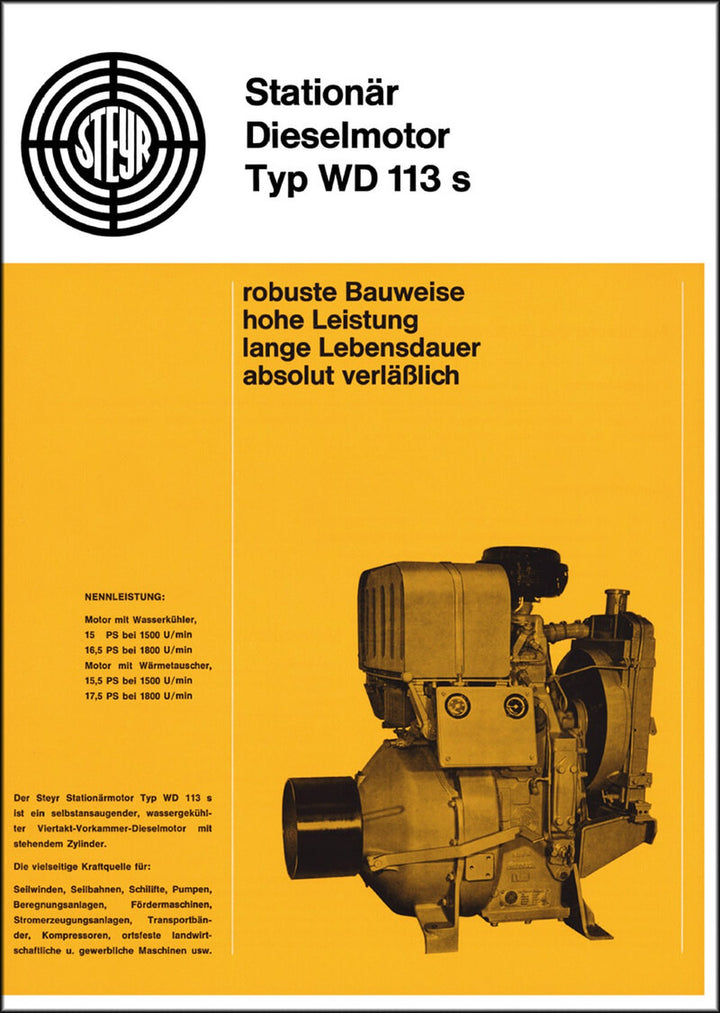 Steyr Stationärmotoren WD 113s, 213s, 313s, Prospekt, Titelseite